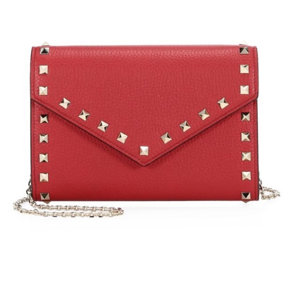 Valentino Rockstud Leather Wallet-On-Chain